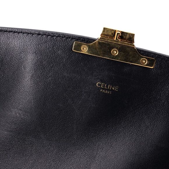 Celine Triomphe Shoulder Bag Triomphe Canvas Medium Black - Picture 7 of 8